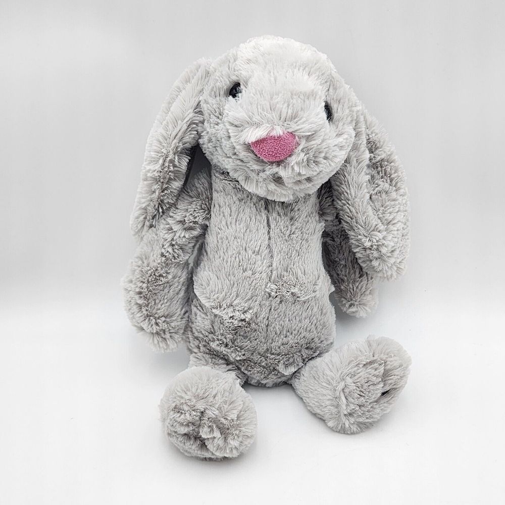 Jellycat Small 12In Light Gray Bashful Bunny Plush Rabbit Stuffed Animal
